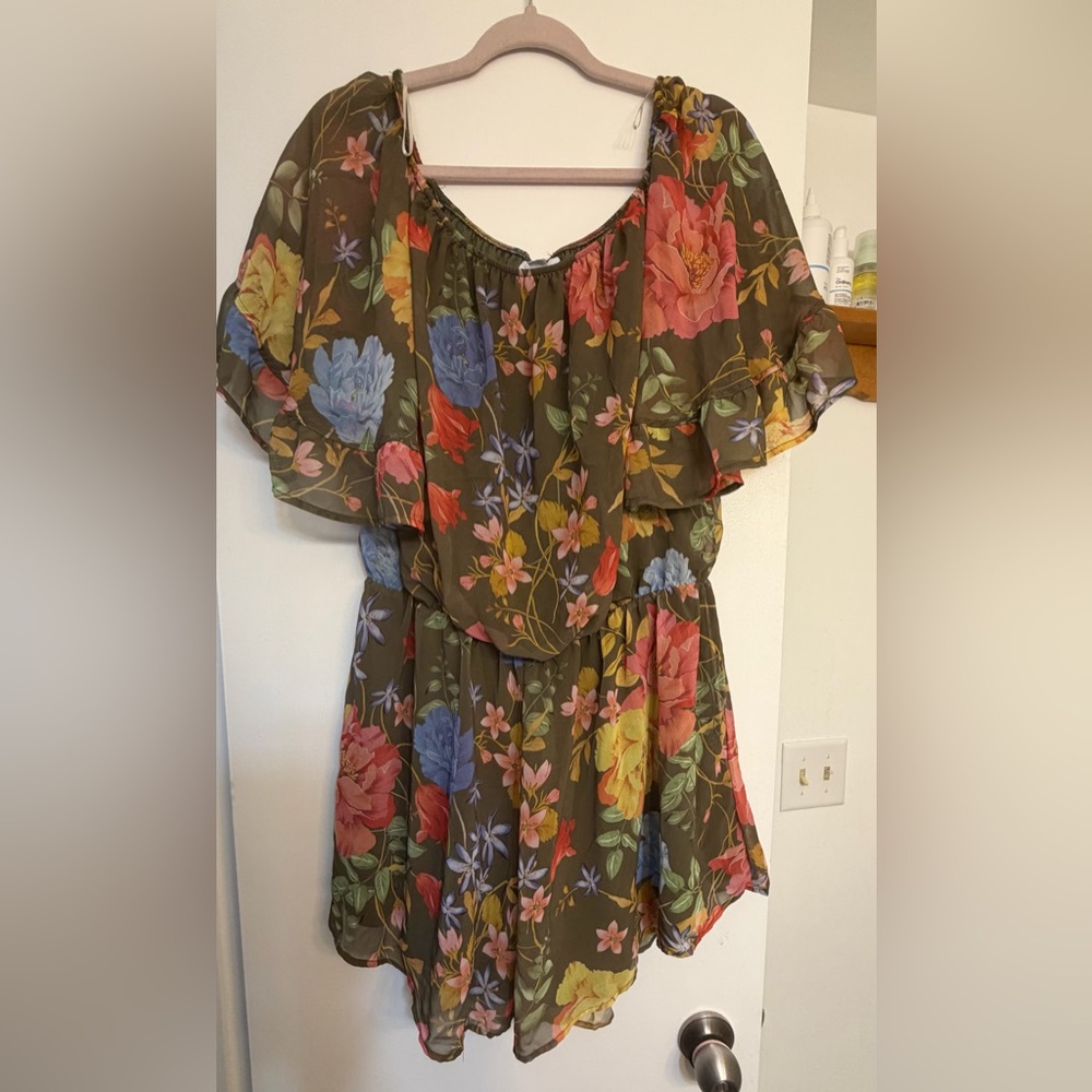 New York & Company Floral Off-Shoulder Floral Romper